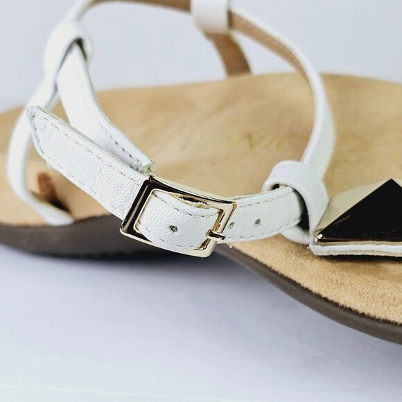 Vionic White Gold Orthaheel Rest NALA Embellished Flat Sandals 11W - Picture 6 of 8